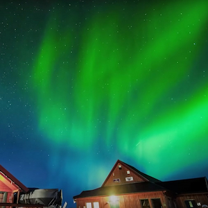 Northern lights over house
