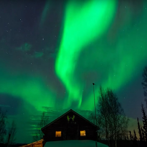 Northern lights over house