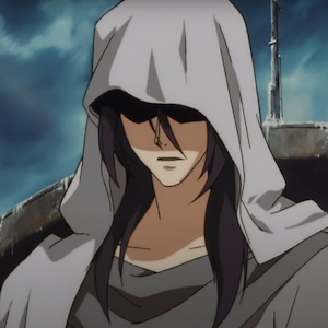 Ren wearing a hood over his head