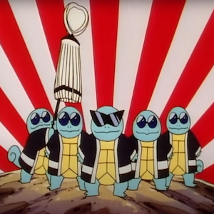 The squirtle gang all wearing sunglasses