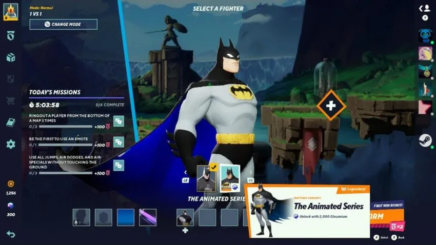 Batman in his The Animated Series outfit in MultiVersus
