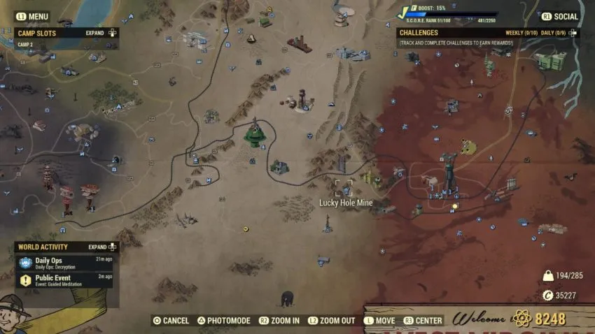 Lucky Hole Mine code location in Fallout 76 - Gamepur