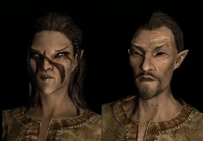 Male and Female Bosmers (or wood elves) in Skyrim